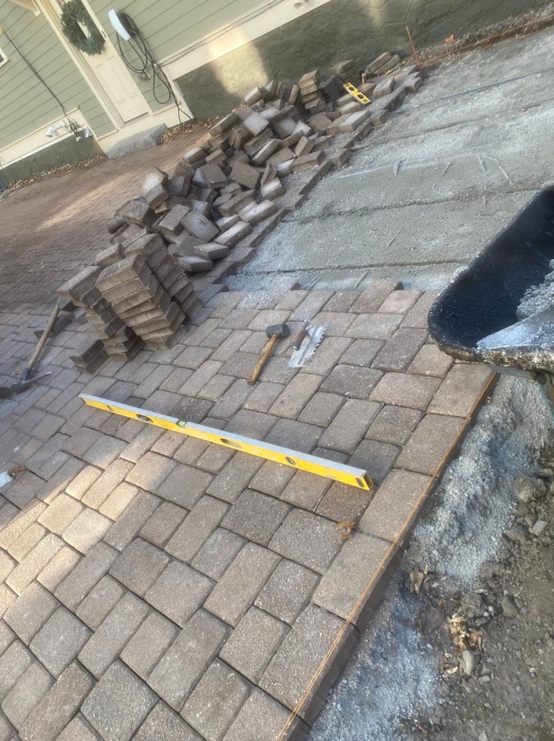 Paver patio installation, Boston MA